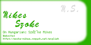 mikes szoke business card